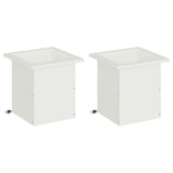 Garden Planter with LED 2 pcs White 30 x 30 x 30 cm Steel 8008059