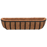 Wall Troughs 2 pcs with Coco Liners Black 76x21x16 cm Steel 319355