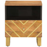Bedside Cabinets 2 pcs Brown and Black Solid Wood Mango 356790