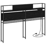 Storage Headboard with Shelf Black oak 135 cm Engineered wood 859635