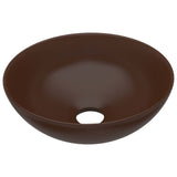 Bathroom Sink Ceramic Dark Brown Round 146984