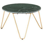 ZNTS Coffee Table Green 65x65x42 cm Real Stone with Marble Texture 286447