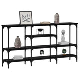 Console Table Black oak 160 x 29 x 80 cm Engineered wood 883558