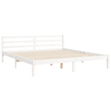Bed Frame without Mattress White Super King Size Solid Wood 3194327