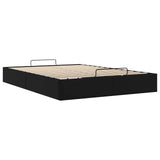 Ottoman Bed Frame Black Queen Size Faux Leather 3403065