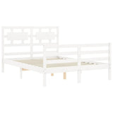 Bed Frame without Mattress White Small Double Solid Wood 3194412