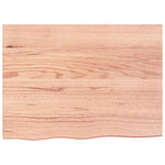 Table Top Light Brown 80x60x cm Treated Solid Wood Oak 3156360