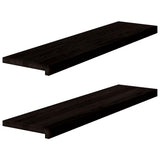 Stair Treads 2 pcs Brown Black 100x30x2 cm Solid Wood Oak 3283805