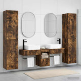Bathroom Furniture Set 5 pcs Smoked Oak 33 x 34.5 x 160 cm 3406018