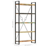 5-Tier Bookcase 90x30x180 cm Solid Reclaimed Wood 286584