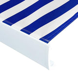 Awning Top Sunshade Canvas Blue & White 350x250 cm 145711