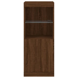 Sideboard with LED Lights Brown Oak 41x37x100 cm 836692