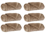 Throw Blankets 6 pcs Camel 130 x 150 cm Fleece 42016793