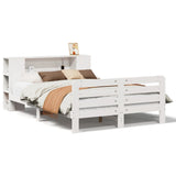 Bed Frame without Mattress White 150x200 cm King Size Solid Wood Pine 3309882