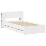 Bed Frame with Storage White 80 x 200 cm Engineered Wood 3433918