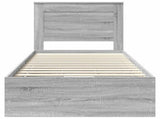 Bed Frame with Drawer Grey Sonoma 90 x 200 cm Engineer Wood 3410213