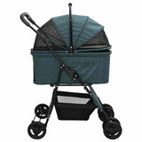 Folding Pet Stroller Adjustable Green 81 x 47 x 99 cm Polyester 42012433
