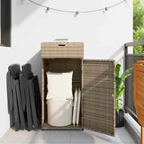 Garden Storage Cabinet Beige 55x55x111 cm Poly Rattan 365562