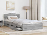 Bed Frame with Drawer Grey Sonoma 90 x 200 cm Engineer Wood 3413045