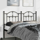 Headboard Black Steel Double Bed Durable Black Headboard 353471