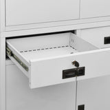 Office Cabinet Light Grey 90x40x180 cm Steel 336418