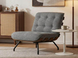 Accent Chair, Linen-look Fabric Reading Chair with Spring Cushion, Slatted Support, Steel Frame, T3398P552693