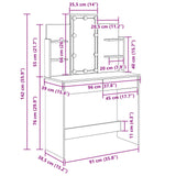 Dressing Table Black Oak 96 x 39 x 142 cm Engineered Wood 862109