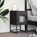 ZNTS Bedside Cabinet Black 36x39x60.5 cm Cold-rolled Steel 853326