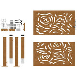 Garden Gate 100x100 cm Weathering Steel Flame Design 4100994