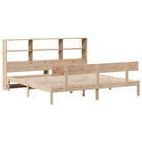 Bookcase Bed without Mattress 200x200 cm Solid Wood Pine 3321816