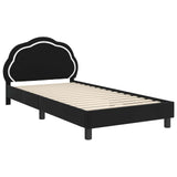 Children's Bed Frame with Headboard Black 90 x 200 cm Velvet 42010924