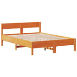 Bookcase Bed without Mattress Wax Brown 140x190cm Solid Wood Pine 3323040