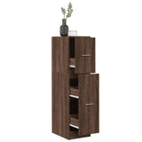 Apothecary Cabinet Brown Oak 30x41x118 cm Engineered Wood 855166