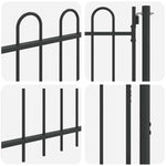 Fence Gate Grey 100 x 120 cm Powder coated steel 42008868