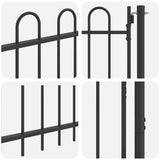 Fence Gate BOXTEL 103 x 175 cm Powder-Coated Steel Grey 42008868