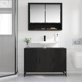 Bathroom Cabinet Black Oak 90 x 33 x 60 cm Engineered Wood 883619