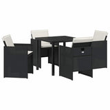 Garden Dining Set 5 pcs Black Poly Rattan 3380589