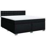 ZNTS Box Spring Bed with Mattress Black 180x200 cm Fabric 3285983