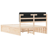 Bed Frame with Upholstered Headboard Black 140 x 200 cm 3398161