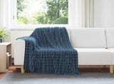 Throw Blankets 6 pcs Navy Blue 150 x 130 cm Fleece 42016957
