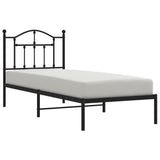 Metal Bed Frame without Mattress with Headboard Black 90x190cm 353431