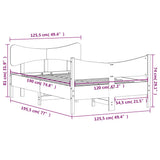 Bed Frame without Mattress Wax Brown 120x190 cm Small Double Solid Wood Pine 3216401