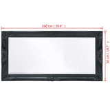 243682 Wall Mirror Baroque Style 100x50 cm Black