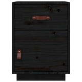 Bedside Cabinet Black 40x34x55 cm Solid Wood Pine 818313