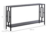 Industrial Console Table with Storage Shelf, Narrow Hallway Dressing Desk with Metal Frame for T3398P328321