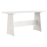 Dining Table with Bench REINE White Solid Wood Pine 327251