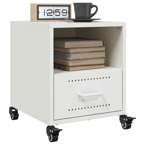 ZNTS Bedside Cabinets 2 pcs White 36x39x43.5 cm Steel 846715