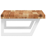 Basin Shelf Wall Mounted Steel and Solid Wood Acacia 3302850