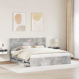 Bed Frame with Drawer Concrete Grey 180 x 200 cm Engineer Wood 3411815