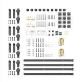Sliding Door Hardware Kit 366 cm Steel Black 3295803